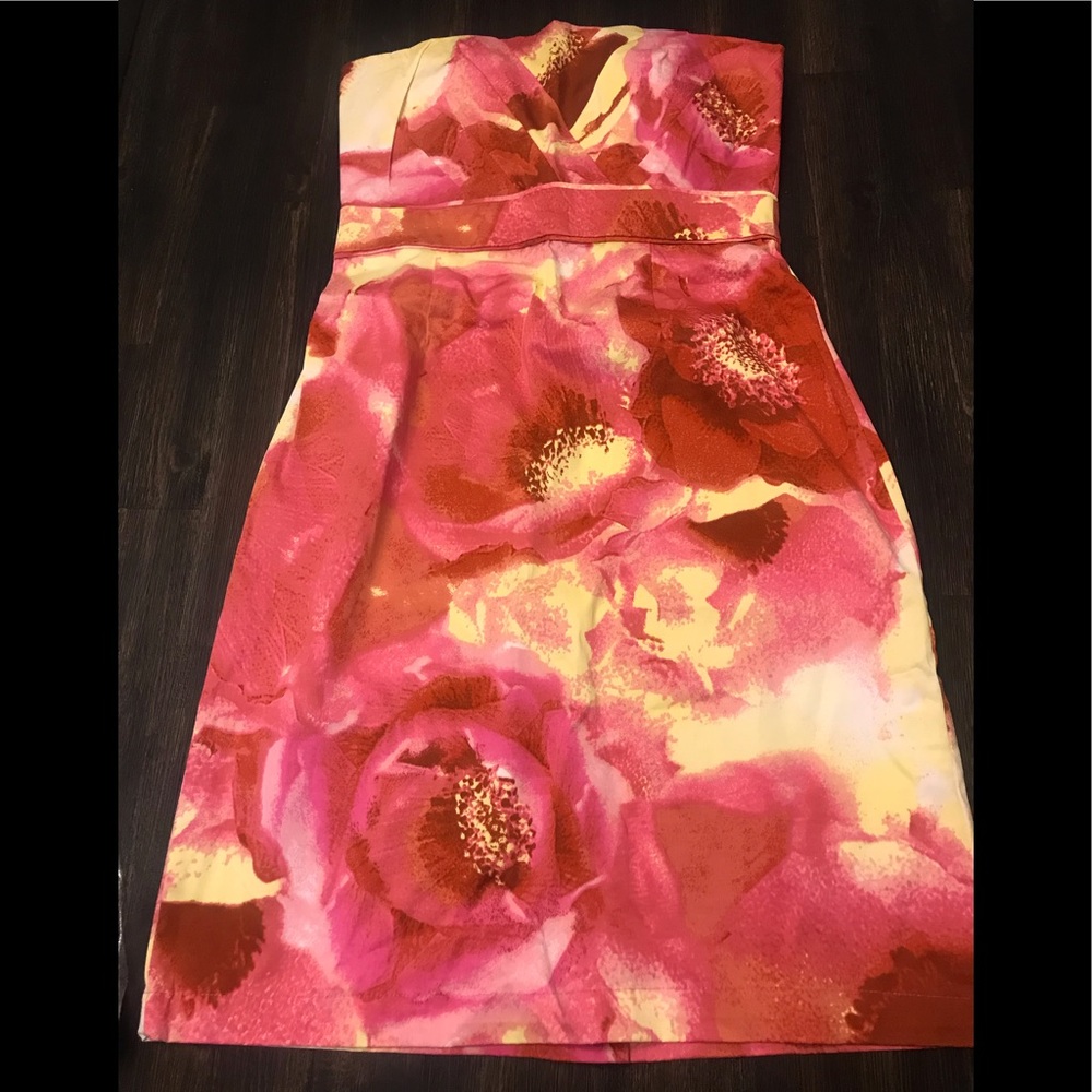 Strapless Floral Dress
